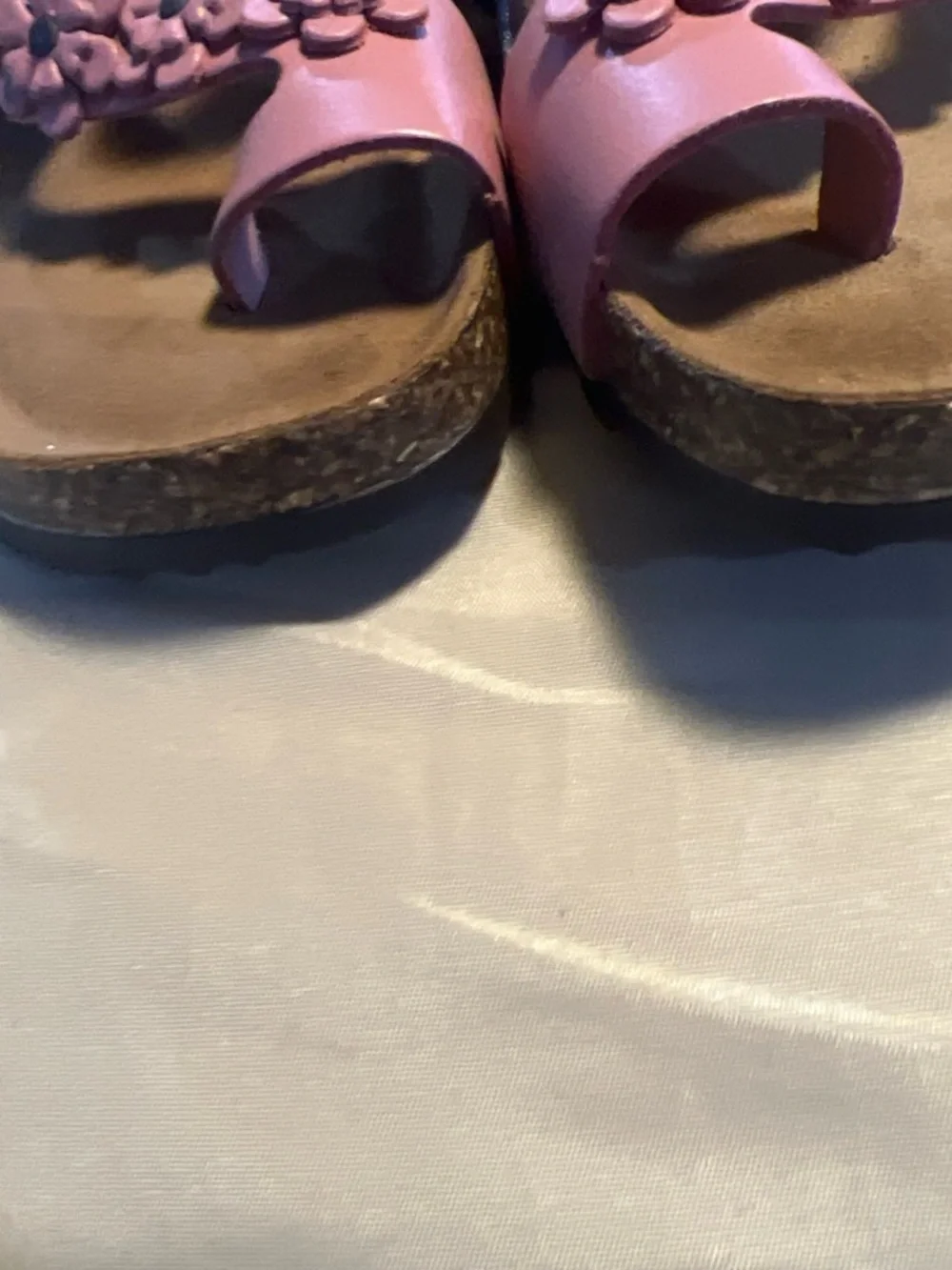 A. Giannetti Pink Floral Buckle Footbed Sandals